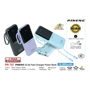 Pineng 22.5w Fast Charges Power Bank 10000mAh (PN797)