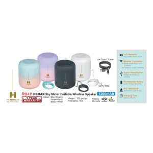 REMAX Sky Mirror Portable Wireless Speaker 1200mAh (RB-H1)