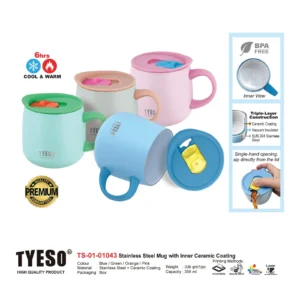 Stainless Steel Mug with Inner Ceramic Coating (TS-01-01043)